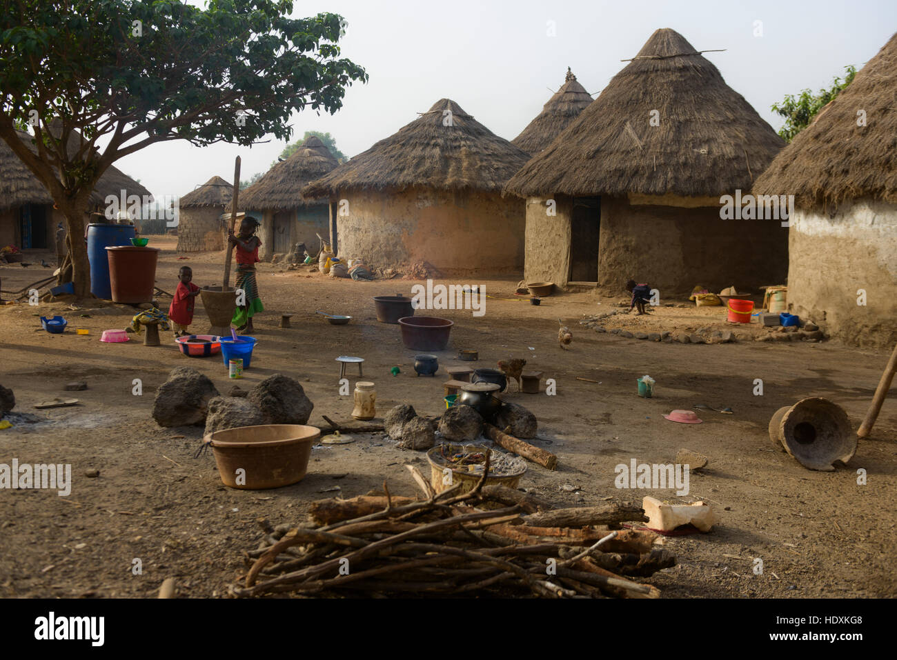 Village life in Guinea Stock Photo