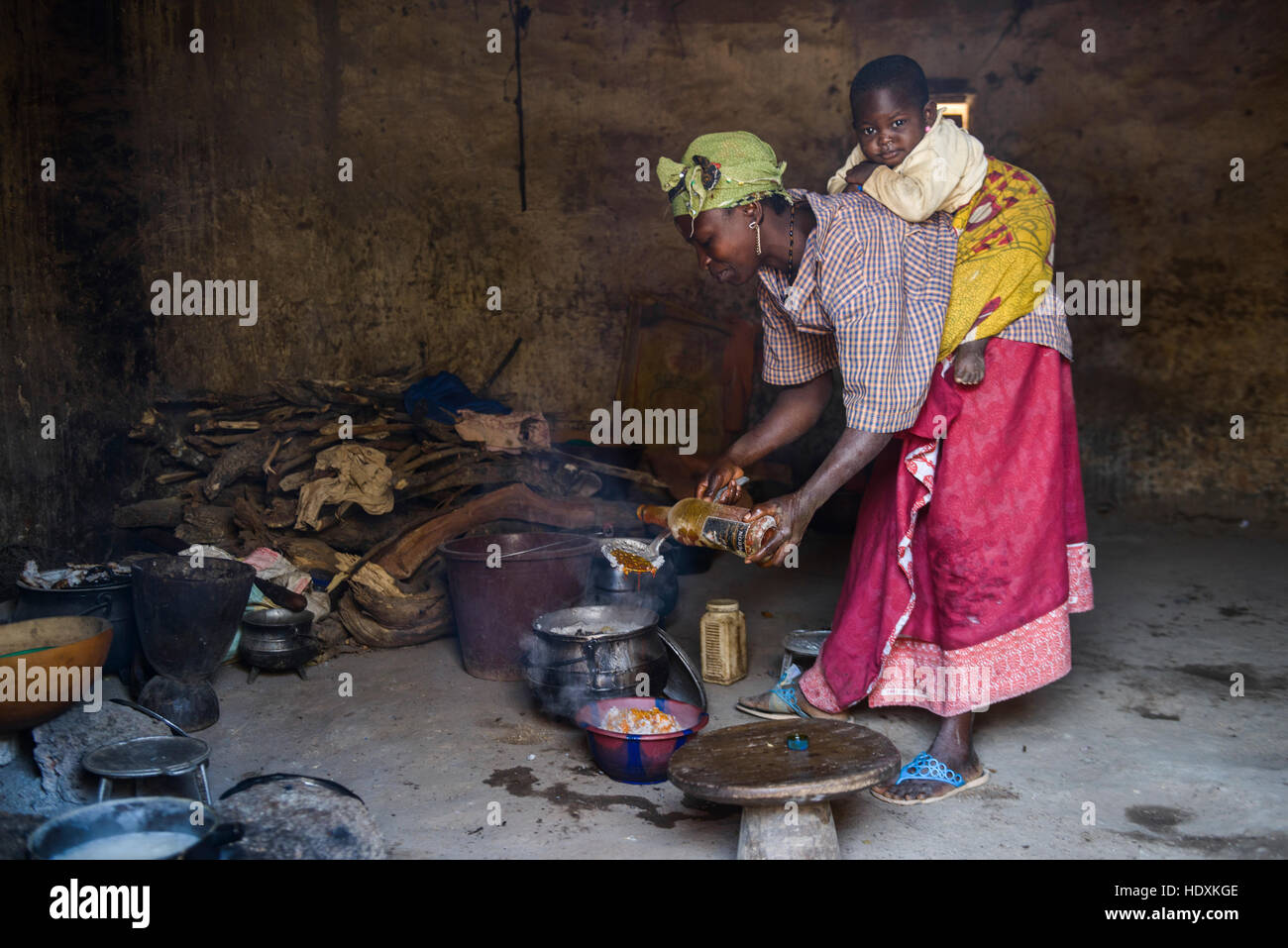 Village life in Guinea Stock Photo