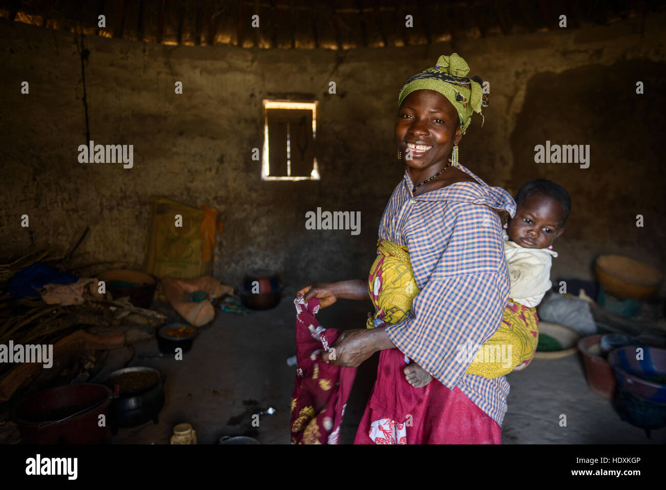 Village life in Guinea Stock Photo