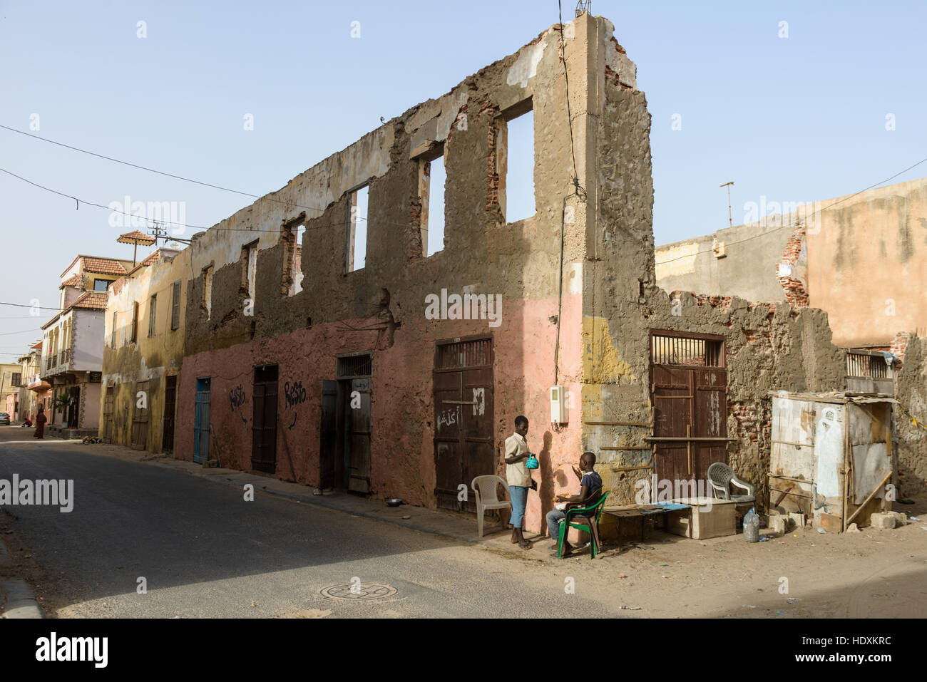 Streets of St, Louis, Senegal Stock Photo
