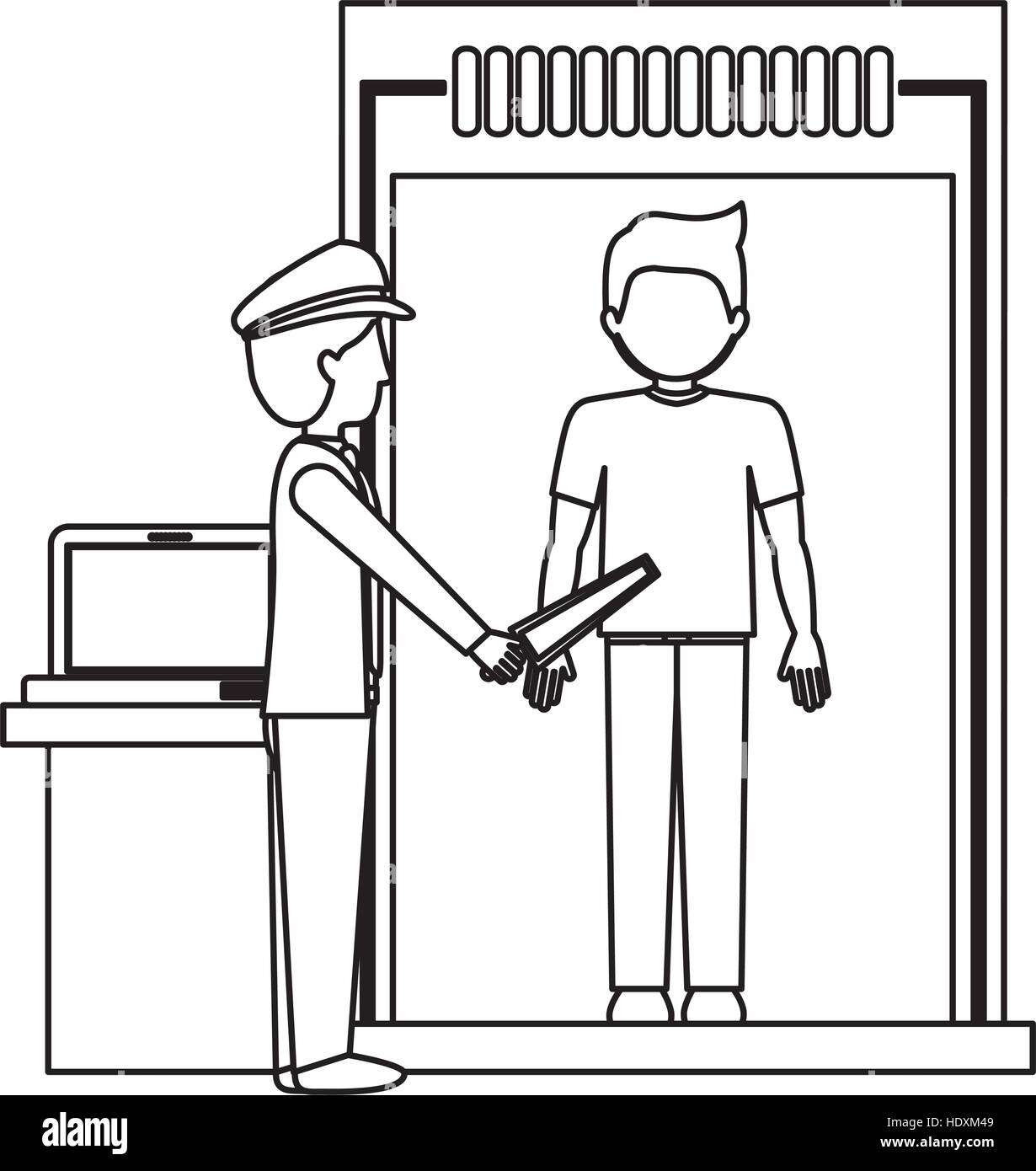 airport security checkpoint clipart