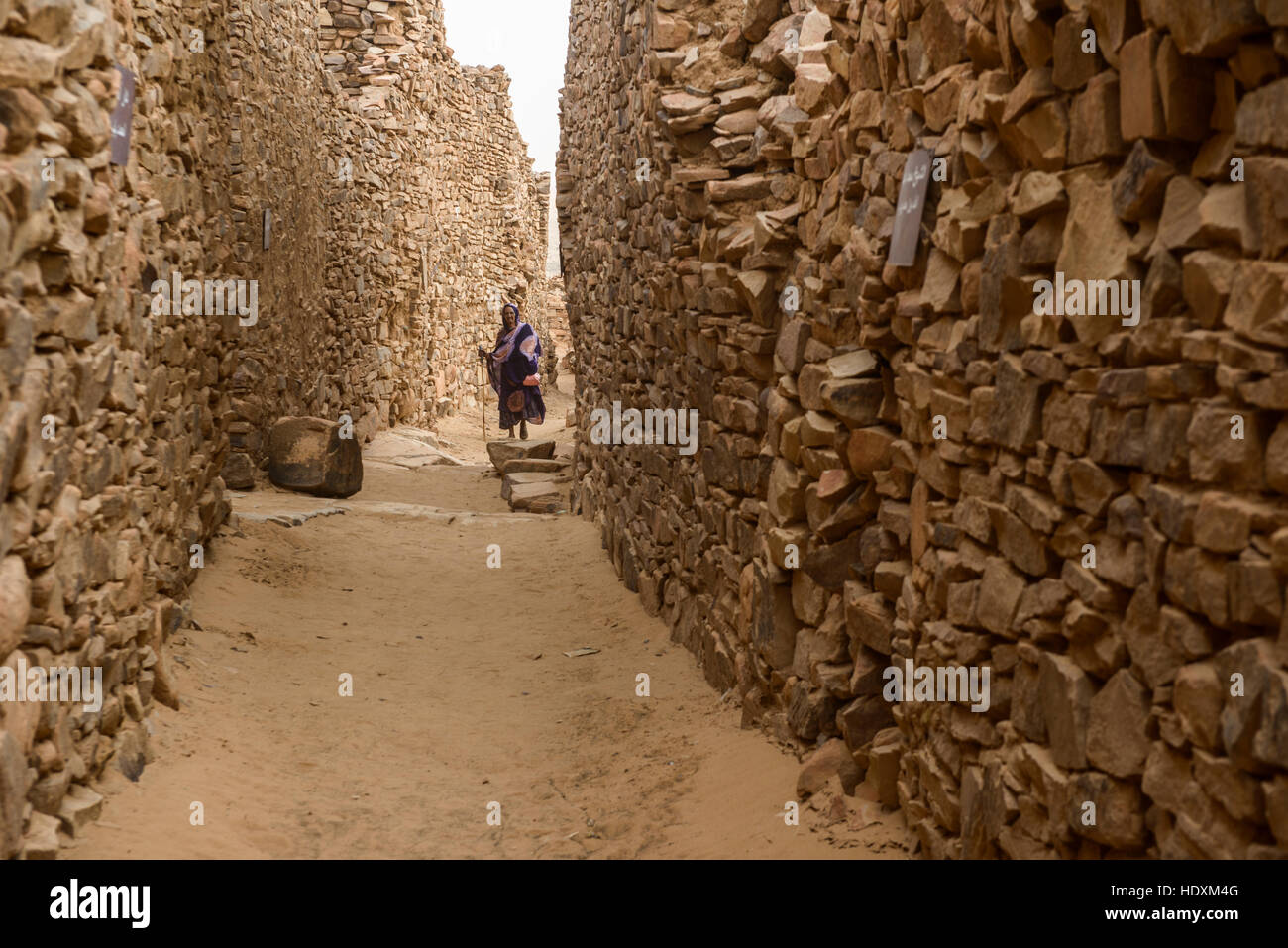 Village life in Ouadane, Mauritania Stock Photo