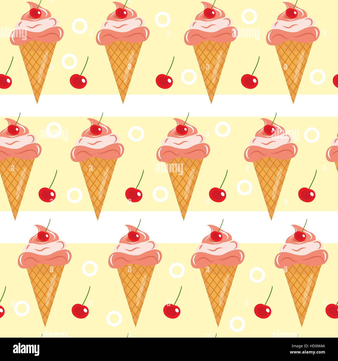 Sweet ice cream seamless pattern, endless background, texture