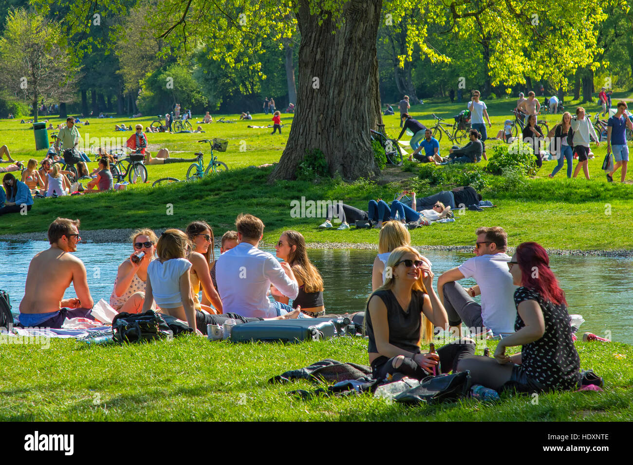 Englischer Garten park in Munich Stock Photo Alamy