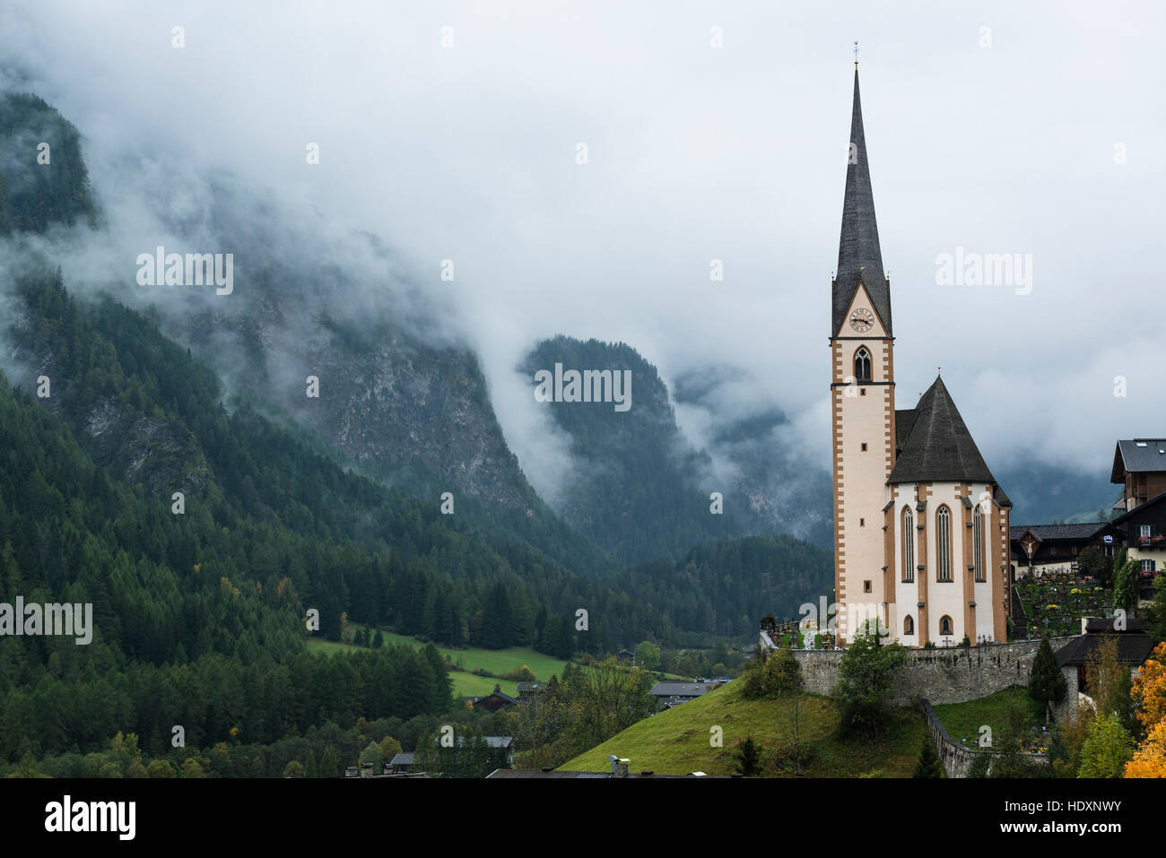 Parish church Heiligenblut, Hohe Tauern National Park, Austria Stock Photo