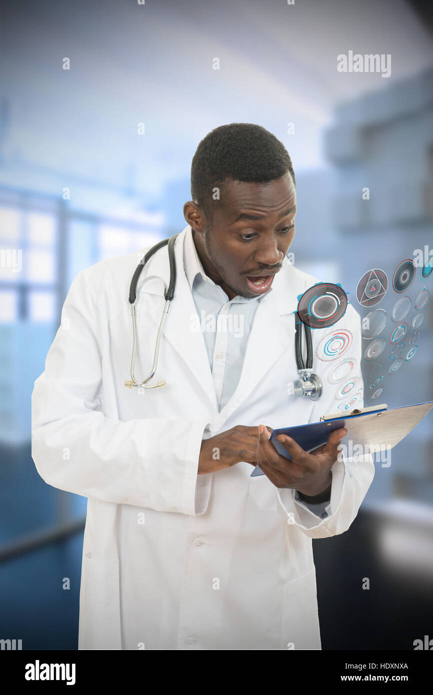 African American doctor shocked and scared by information on a ...
