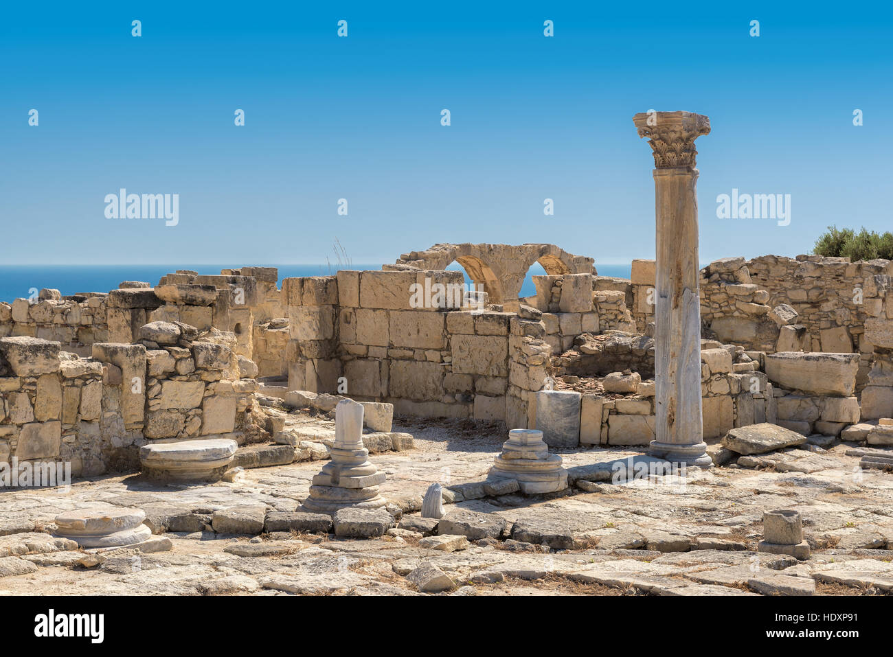 Limassol District. Cyprus. Ruins of ancient Kourion. Stock Photo