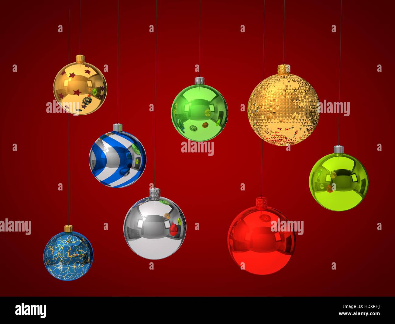 group of christmas baubles. 3d illustration Stock Photo Alamy