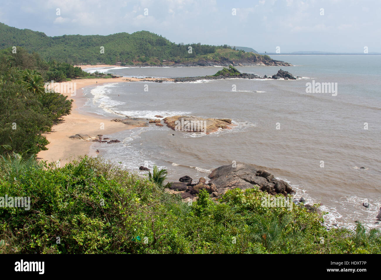 Om beach, Gokarna, Karnataka, a stretch shaped like the Sanskrit 'Om', a symbol of hinduism Stock Photo