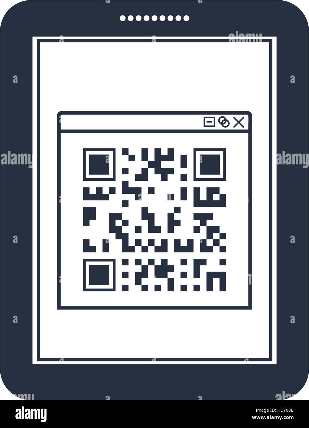 Qr code and tablet icon. Scan technology information price and digital ...