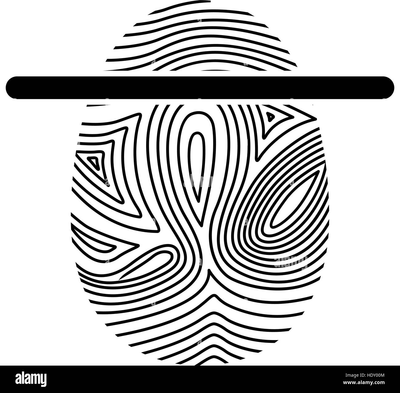 Fingerprint icon. Identity security print and privacy theme. Isolated design. Vector illustration Stock Vector