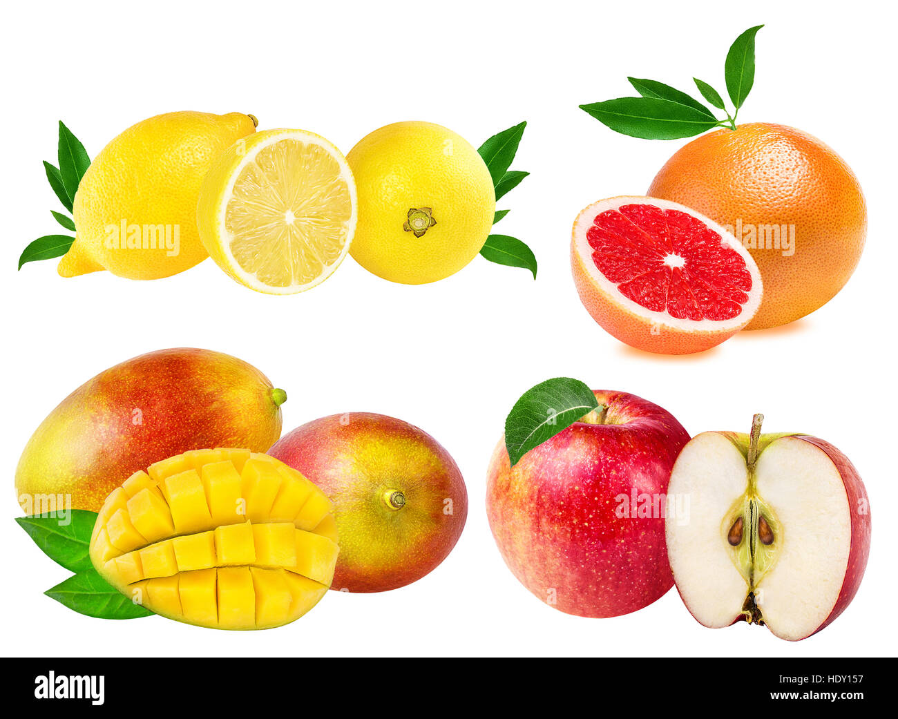Collection of fruits isolated on white background Stock Photo - Alamy