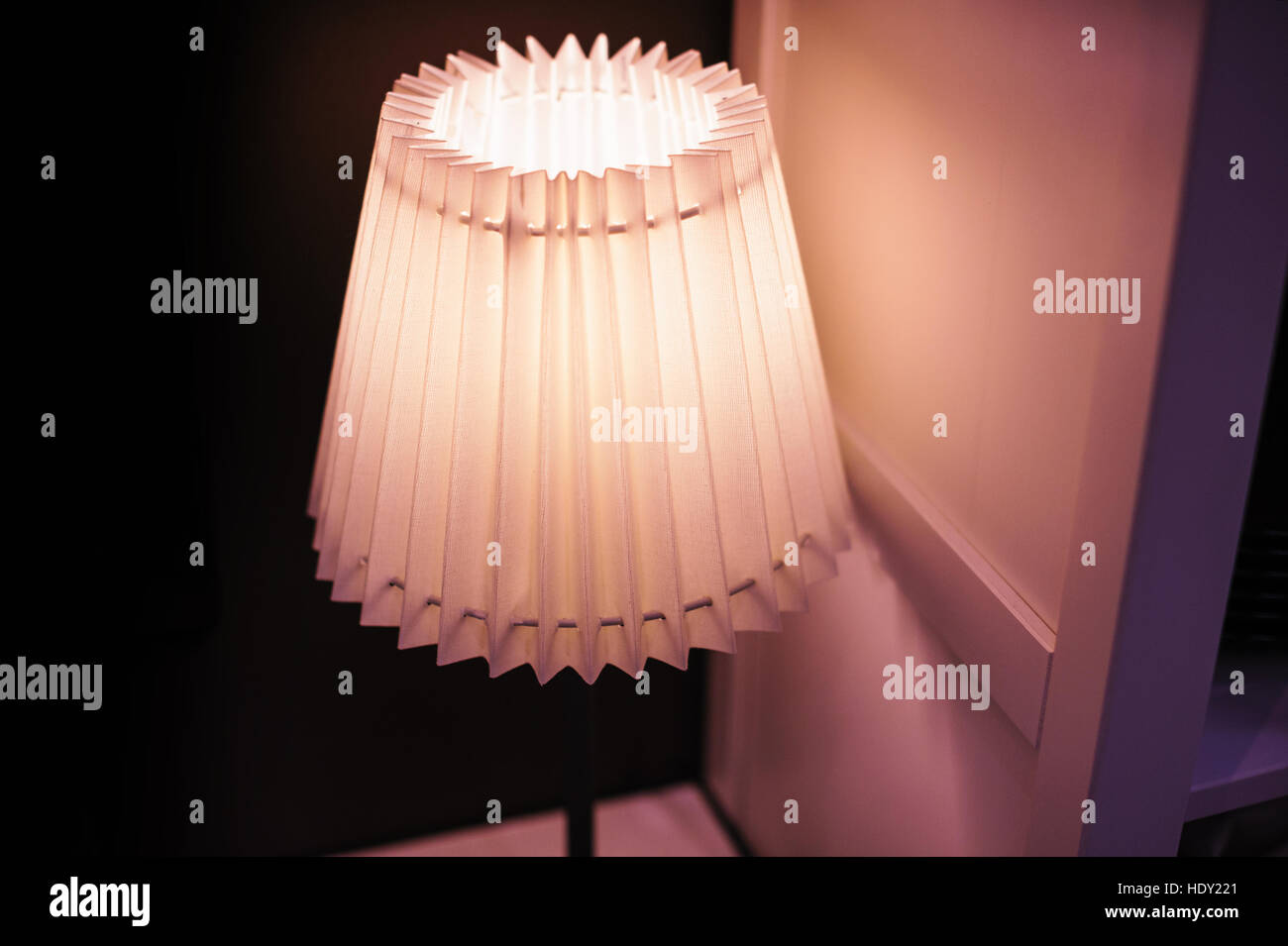 beautiful included a Lampshade in bedroom Stock Photo Alamy
