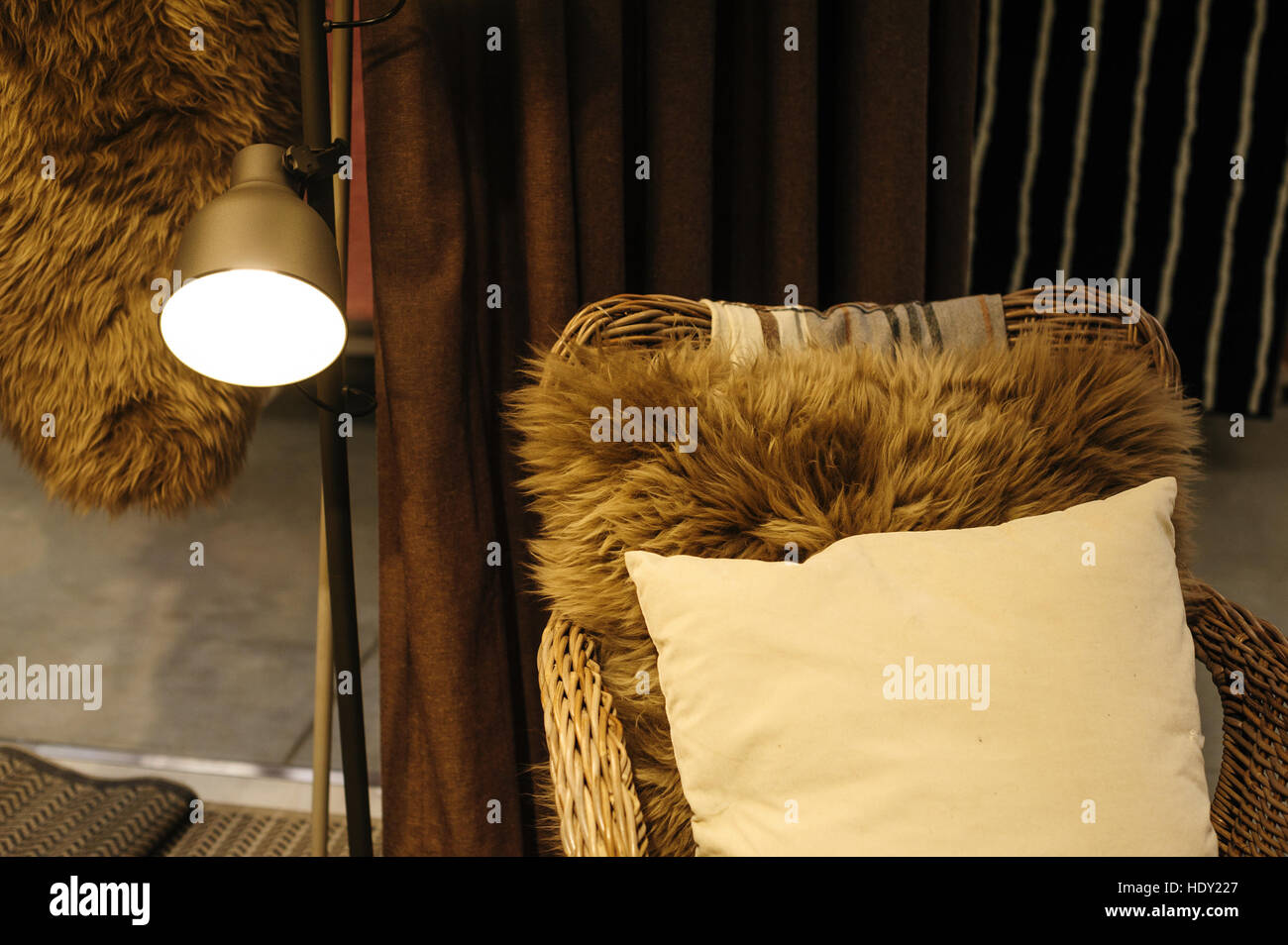 Chair and included reading lamp Stock Photo Alamy