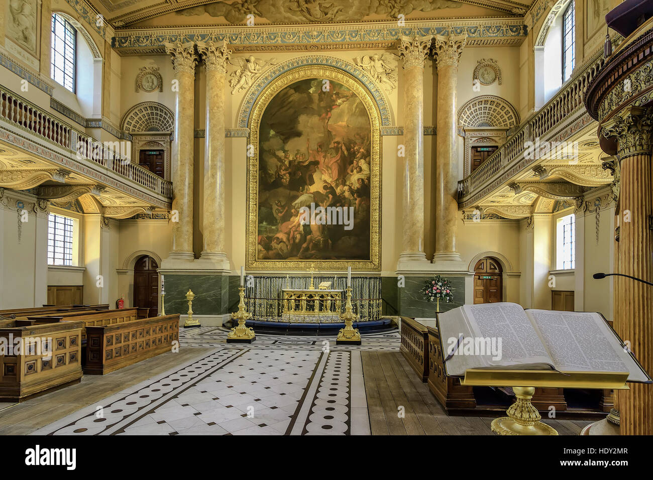 Inside of Chapel Old Royal Navy College Greenwich London Stock Photo