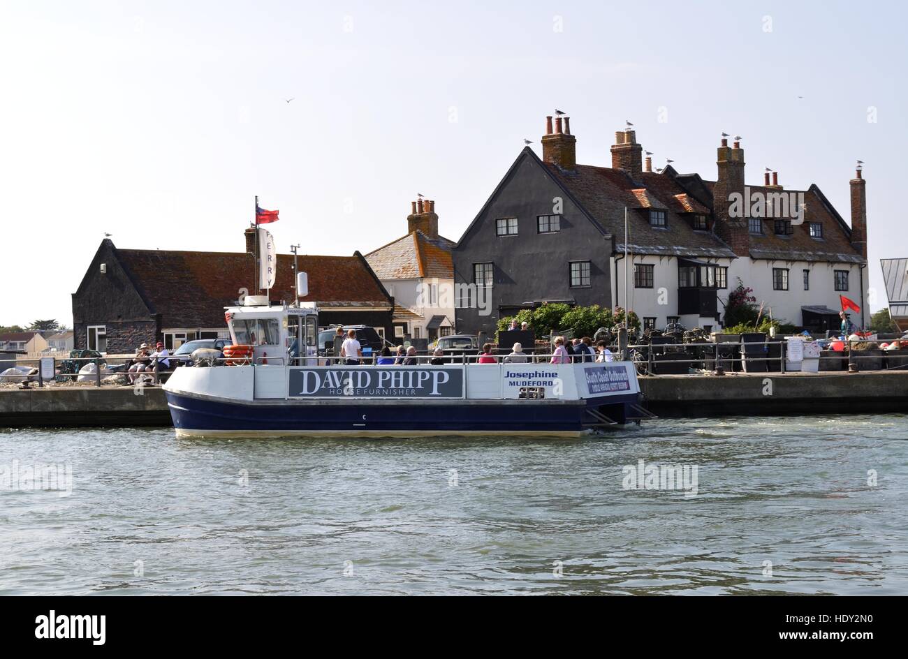 The ferry Josephine prepares to leave Mudeford Quay, Dorset, for the ...