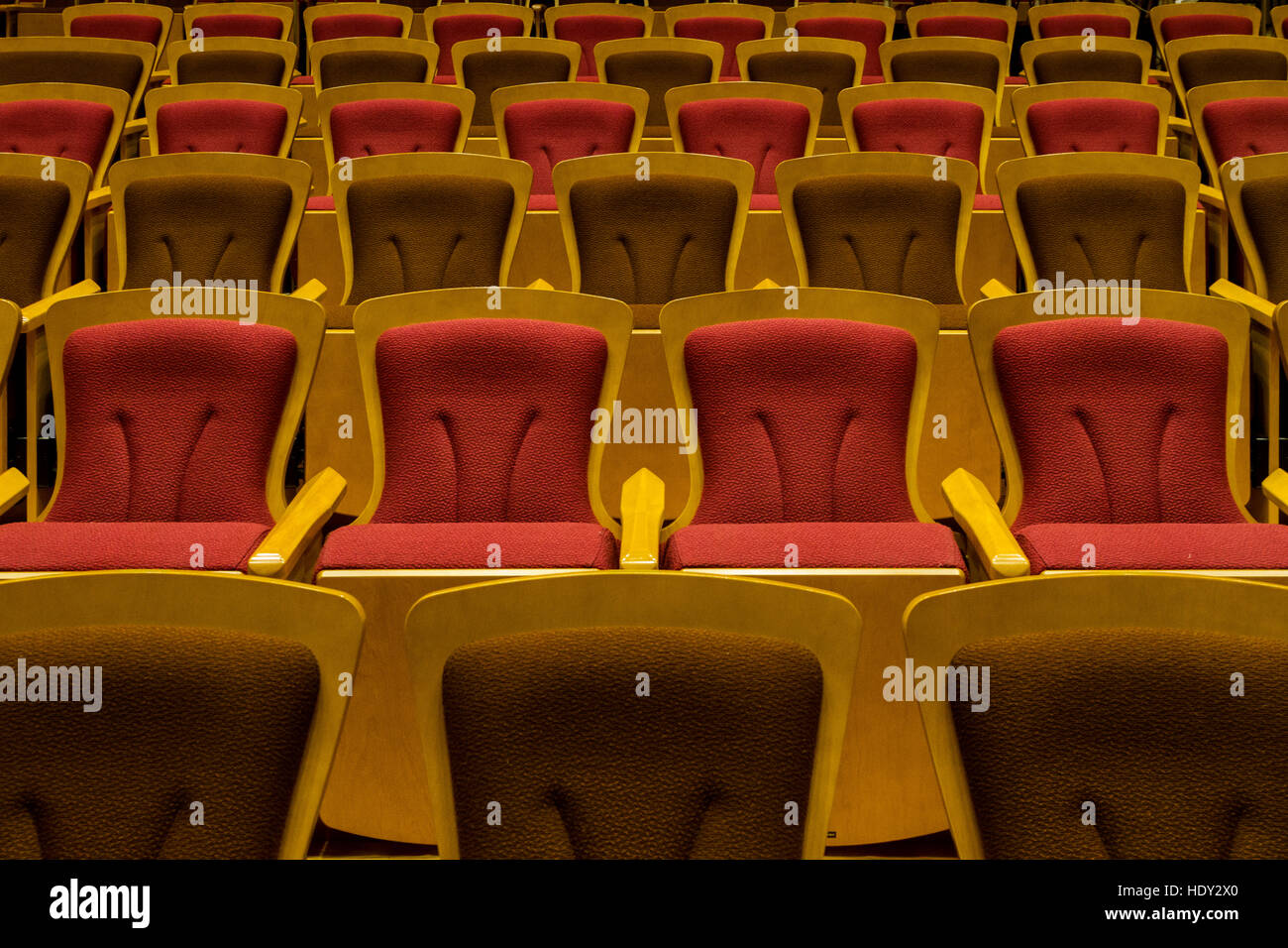 Theatre seats in the Imperial Theatre in Tokyo, Japan. Friday August