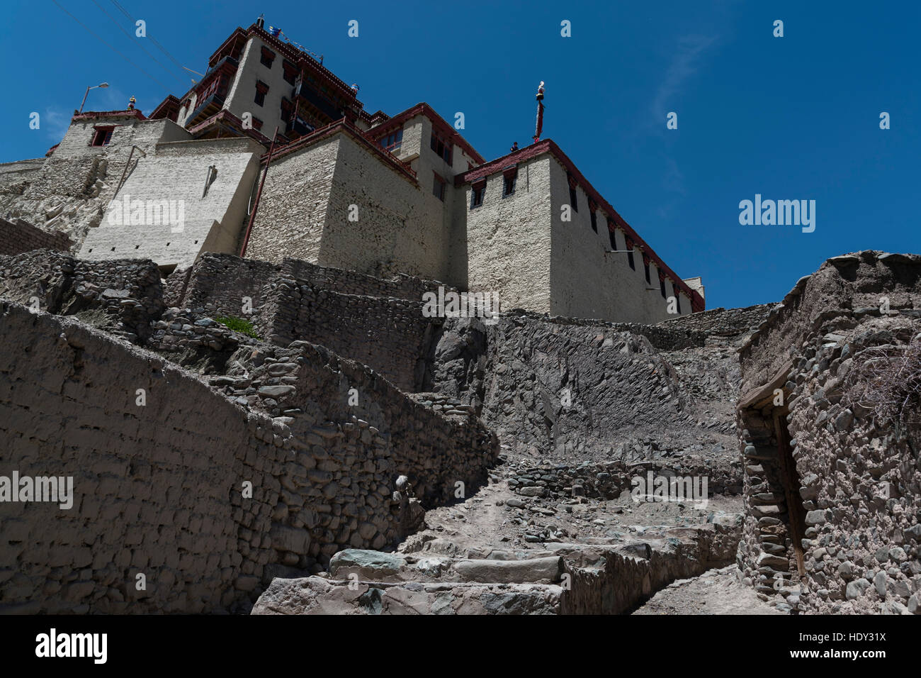 Leh palace built by Namgyal's in 17th century in Ladakh, India, Asia Stock Photo