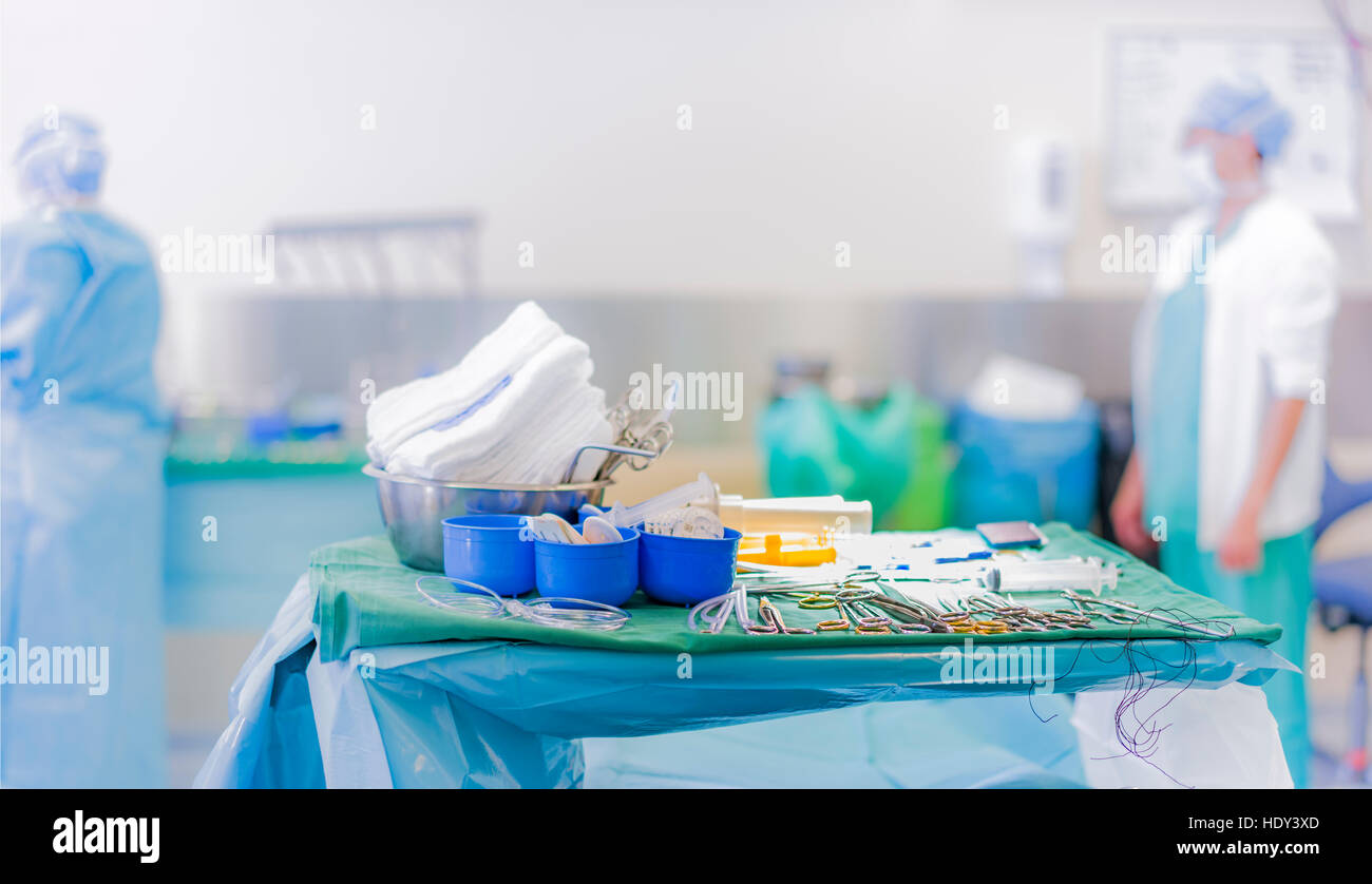 Heart valve replacement surgery, operating room, Reykjavik, Iceland Stock Photo