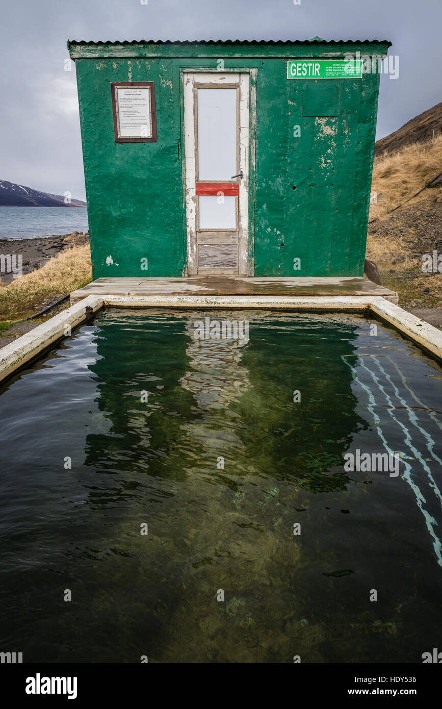 Photo of the hot pot surrounded by mountains in Iceland Stock Photo Alamy