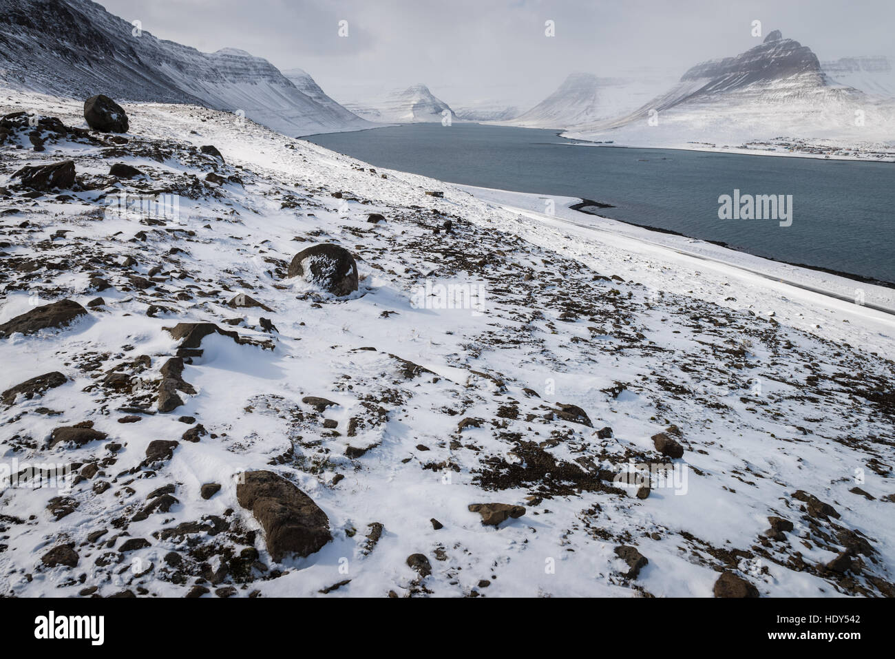 Beautiful winter landscape in Iceland Stock Photo - Alamy