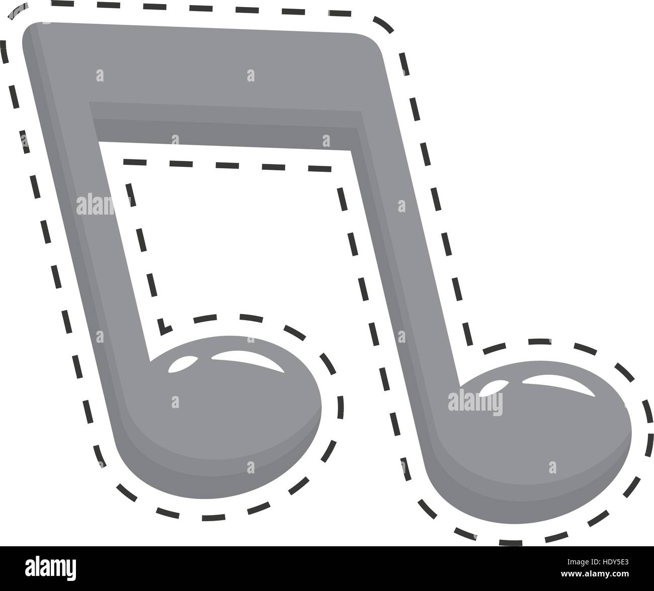 musical note icon image cut off vector illustration design Stock Vector ...
