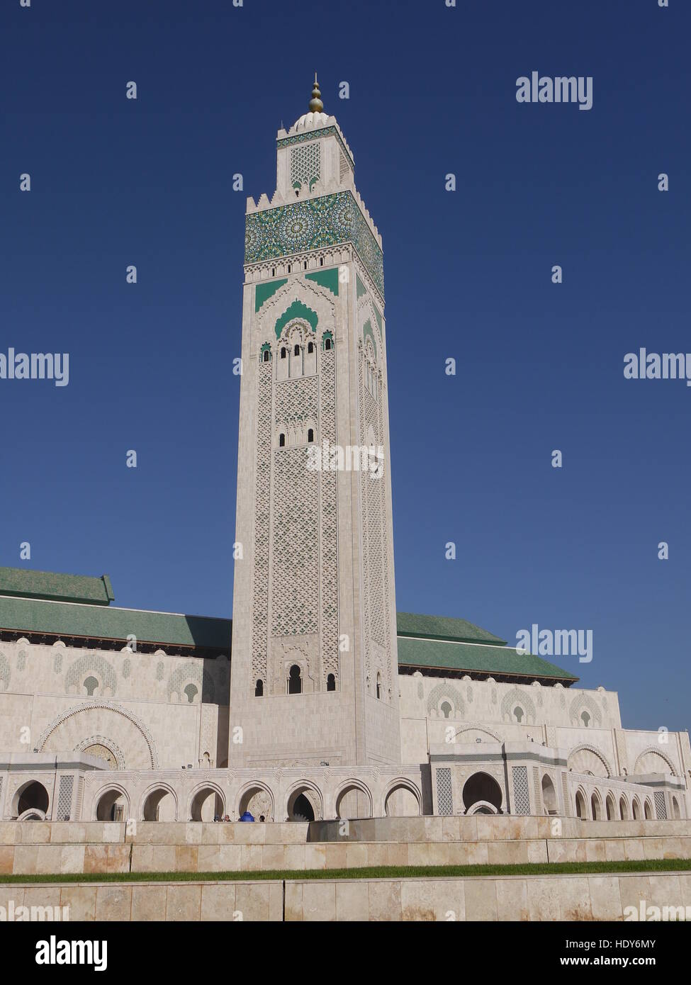 The great mosque of Casablanca on the seaside Stock Photo