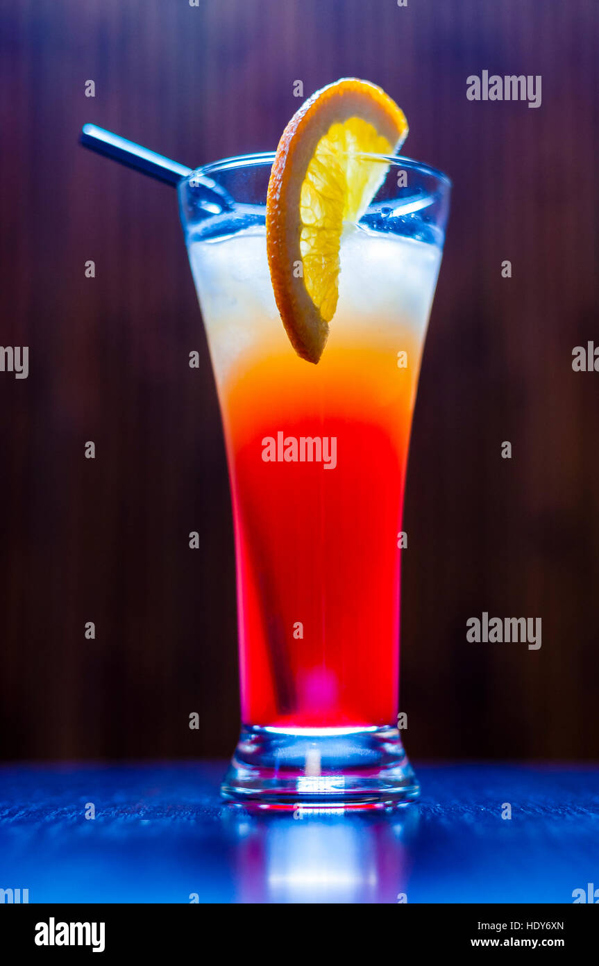 Long Cocktail Tequila Sunrise Stock Photo Alamy