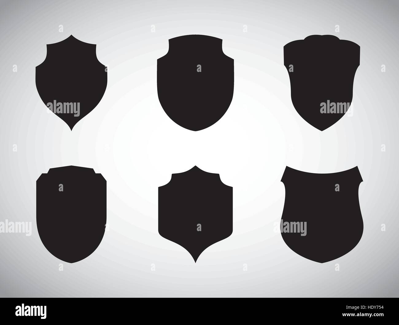 assorted shield silhouette icons image vector illustration design Stock