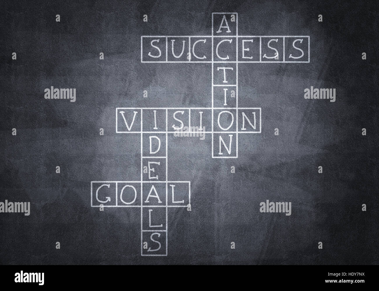 Chalk drawn crossword Stock Photo Alamy