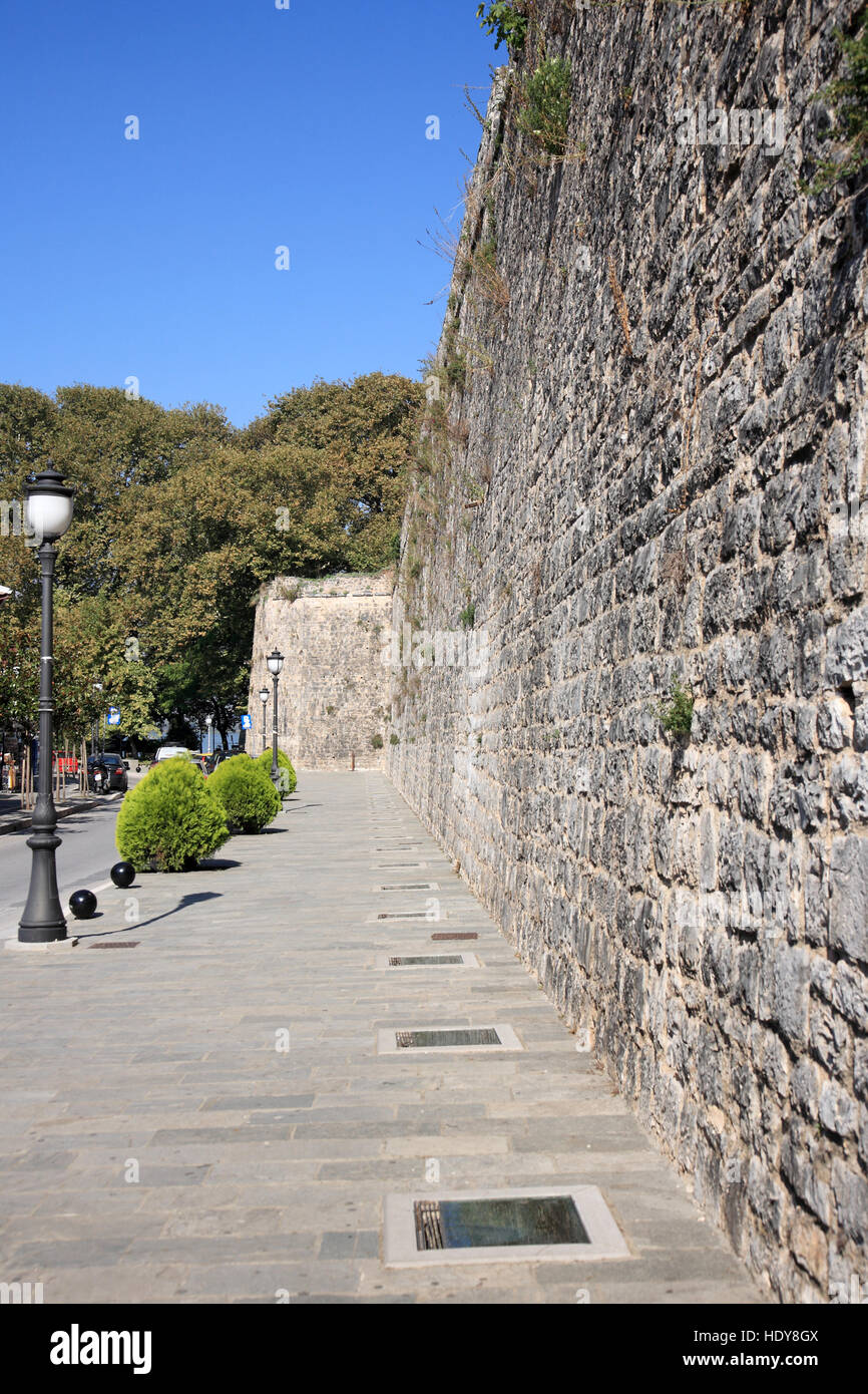 big wall of a fort in the city of ioannina greece Stock Photo