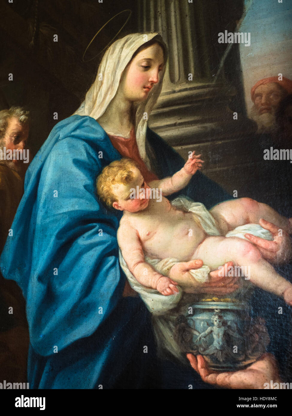 Vicenza, Italy - May 13, 2015: Detail of the painting on the ceiling of the cathedral. Stock Photo
