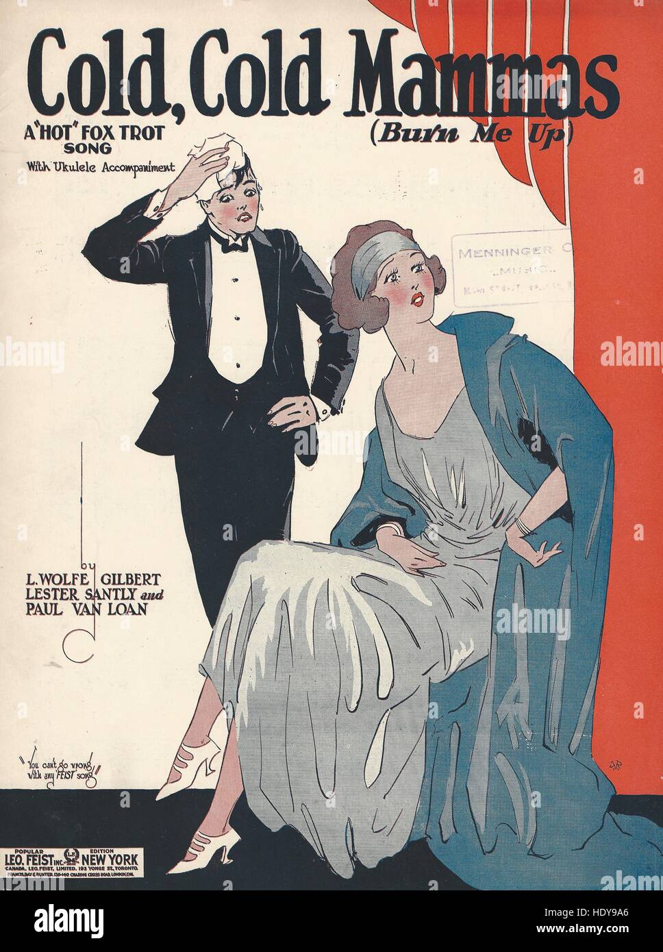'My Papa Doesn't Two-Time No Time' 1924 Sheet Music Cover Stock Photo
