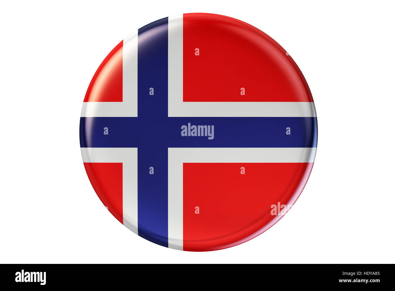 Badge with flag of Norway, 3D rendering  isolated on white background Stock Photo