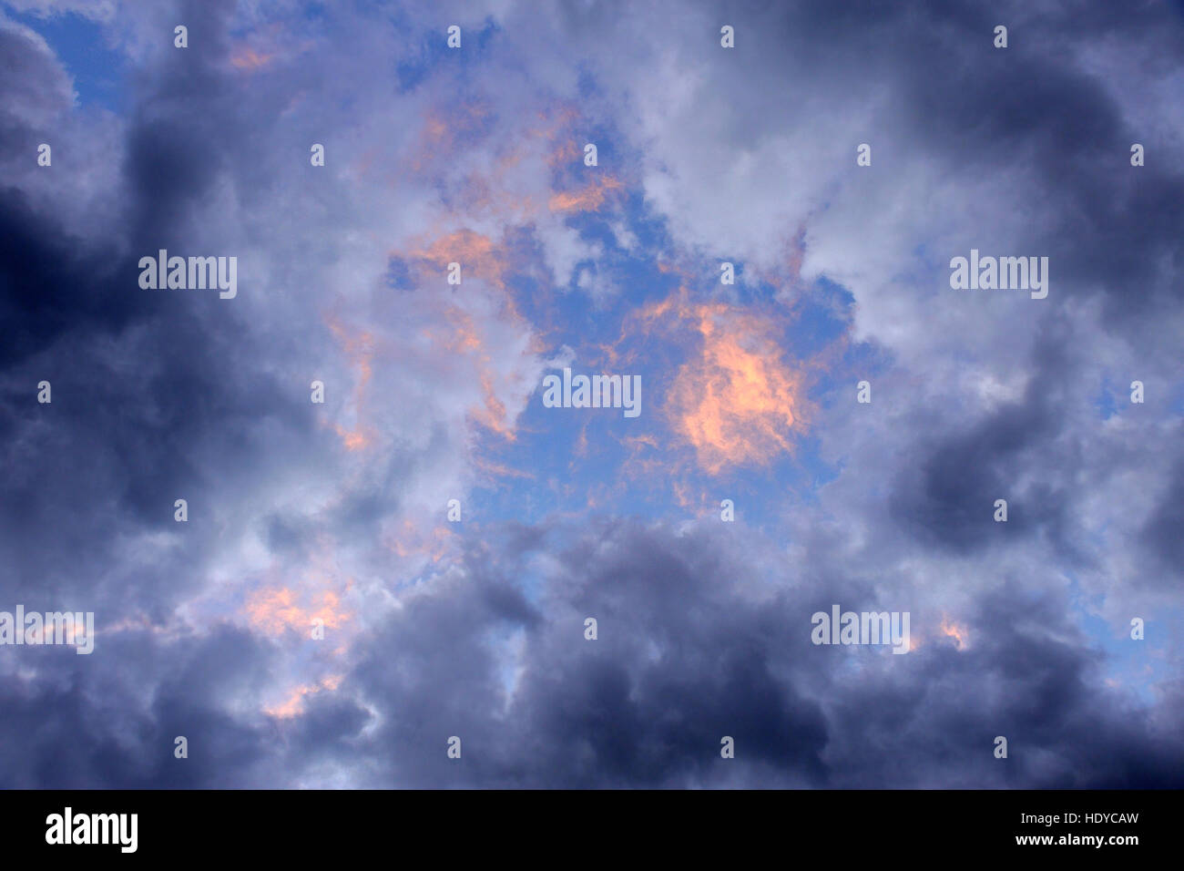 Stormy cloud at sunset background image Stock Photo