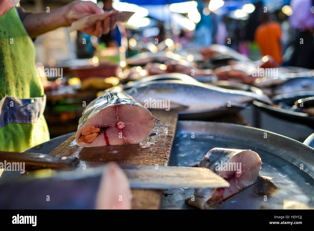 Thai local fish market Stock Photo