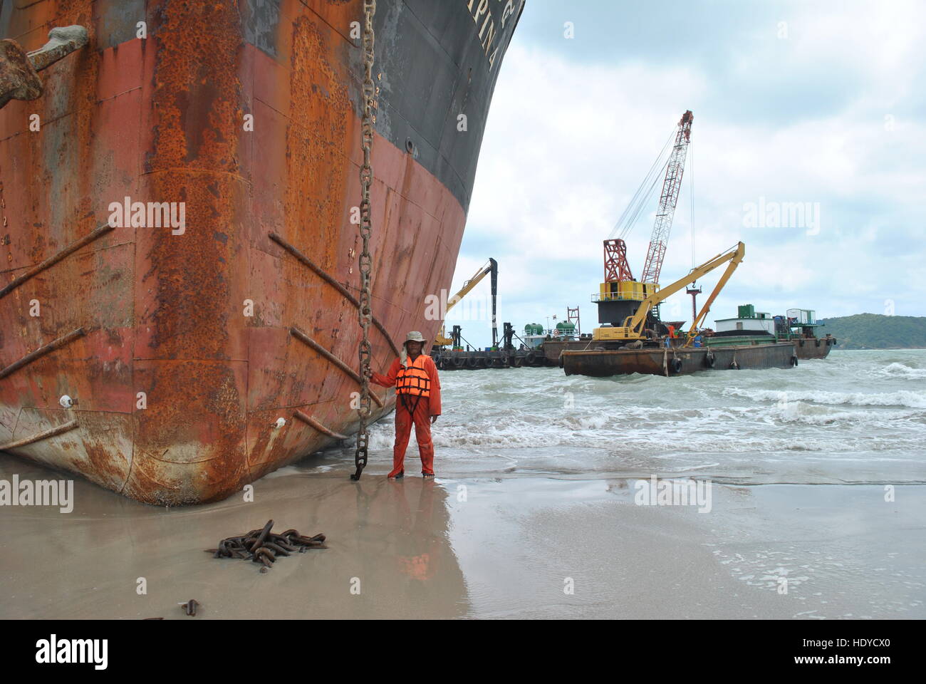 Ran aground oil tanker in Thailand Stock Photo Alamy