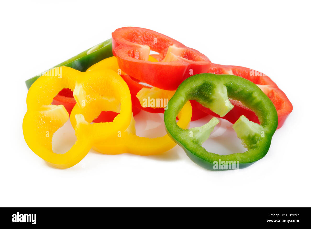 sweet peppers on a white background Stock Photo - Alamy
