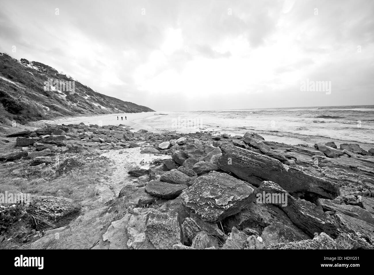 blur in south africa   sky ocean  isimagaliso reserve nature and rocks Stock Photo