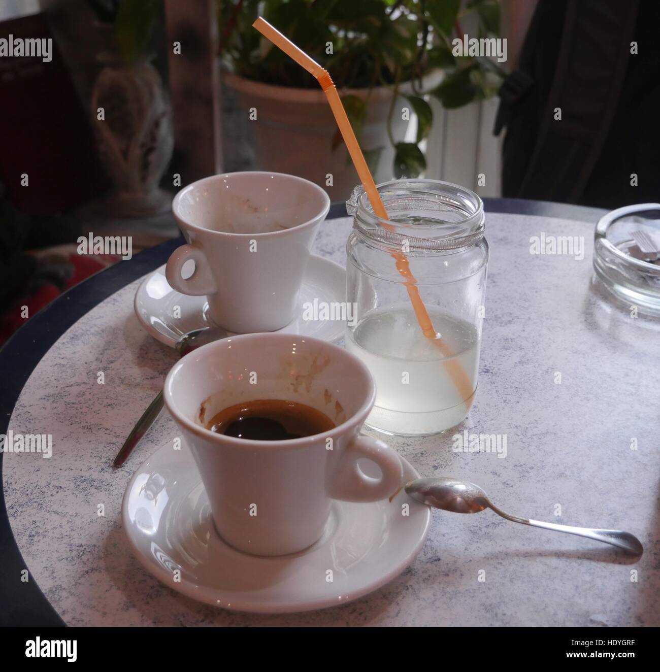 Coffee and lemonade Stock Photo Alamy