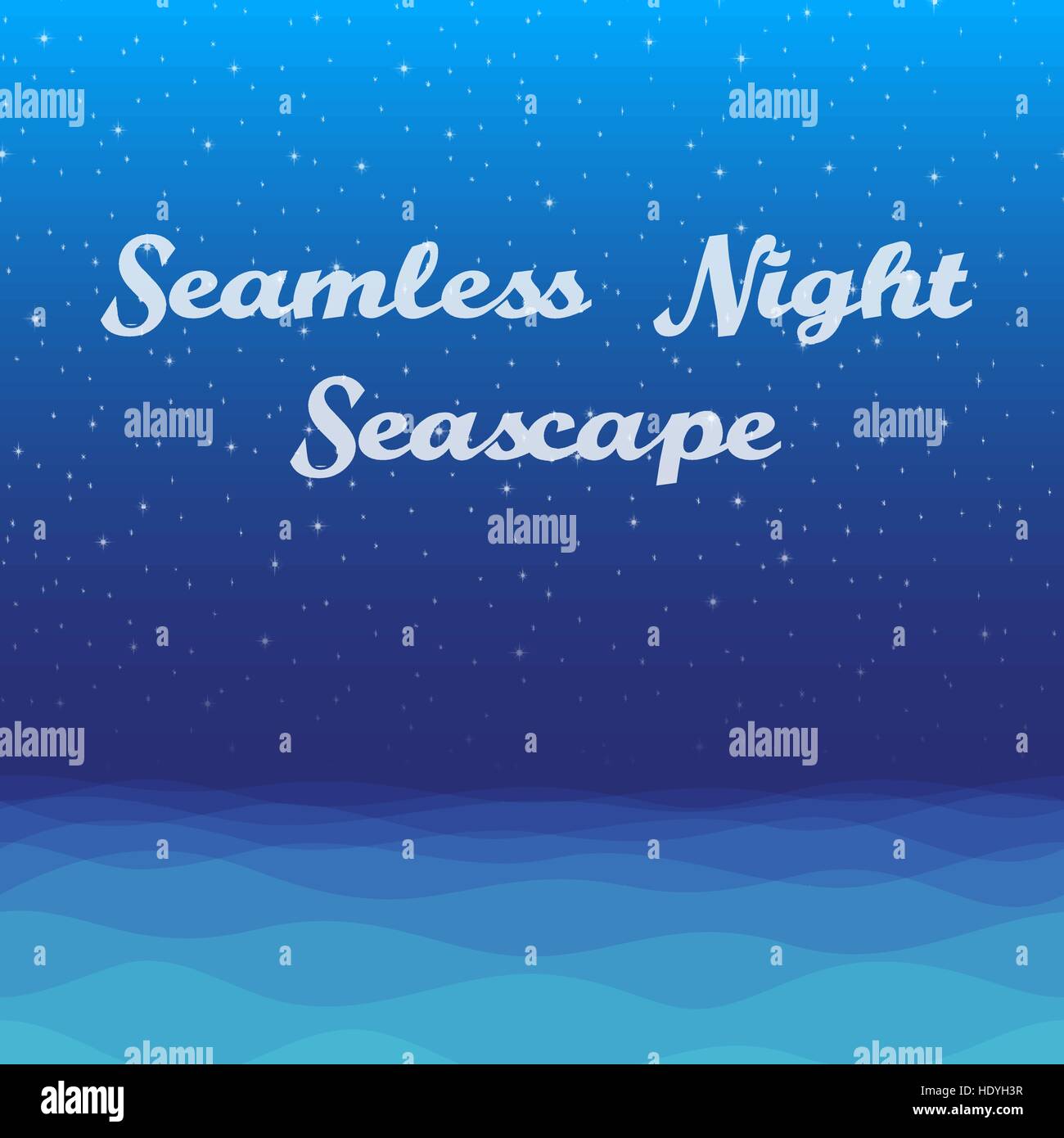 Night Sea Seamless Background Stock Vector