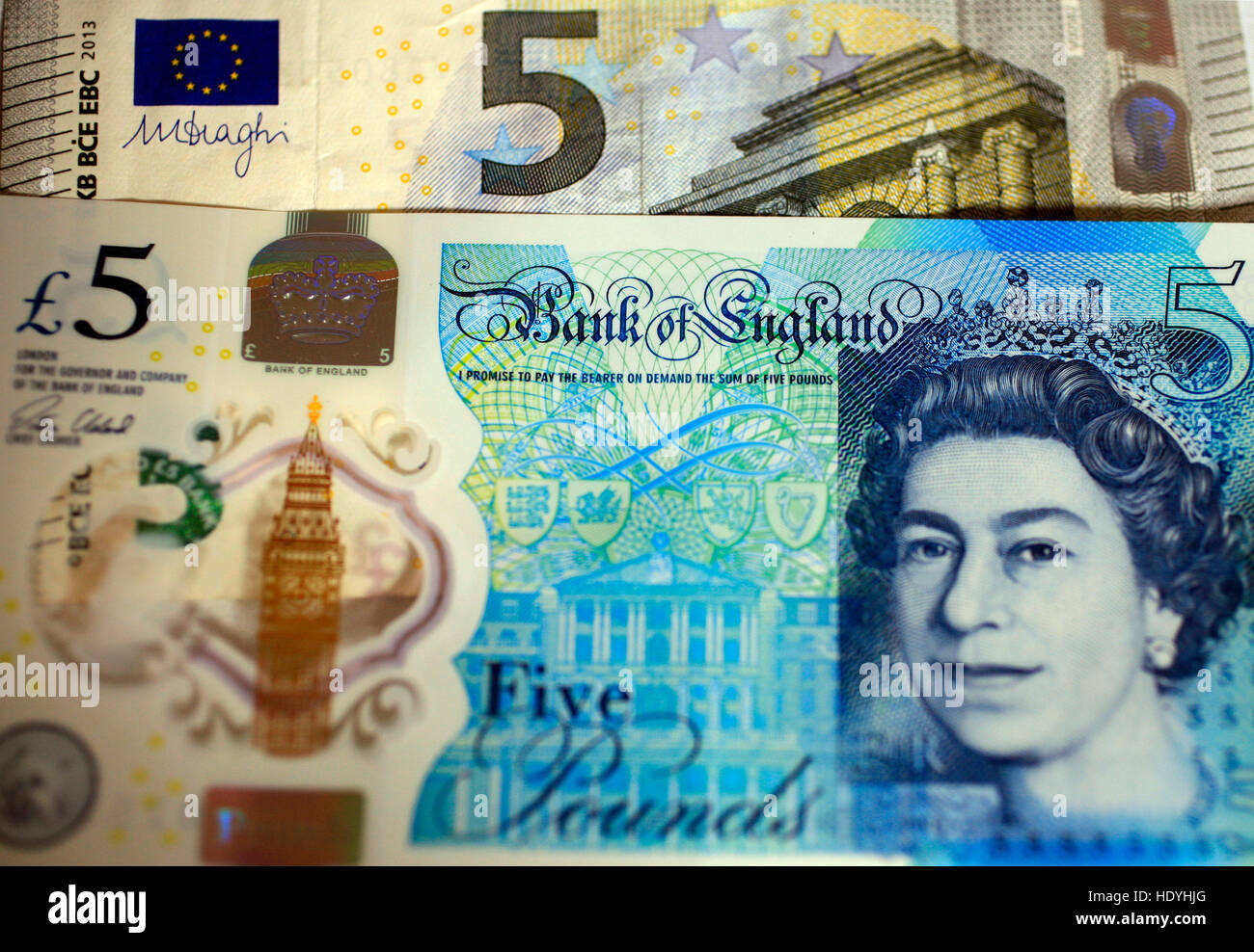 Euro Notes And Sterling Coins High Resolution Stock Photography and ...