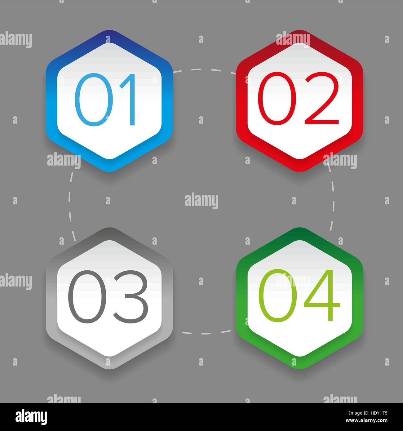Step one, two, three and four icons - Loading process signs Stock Vector