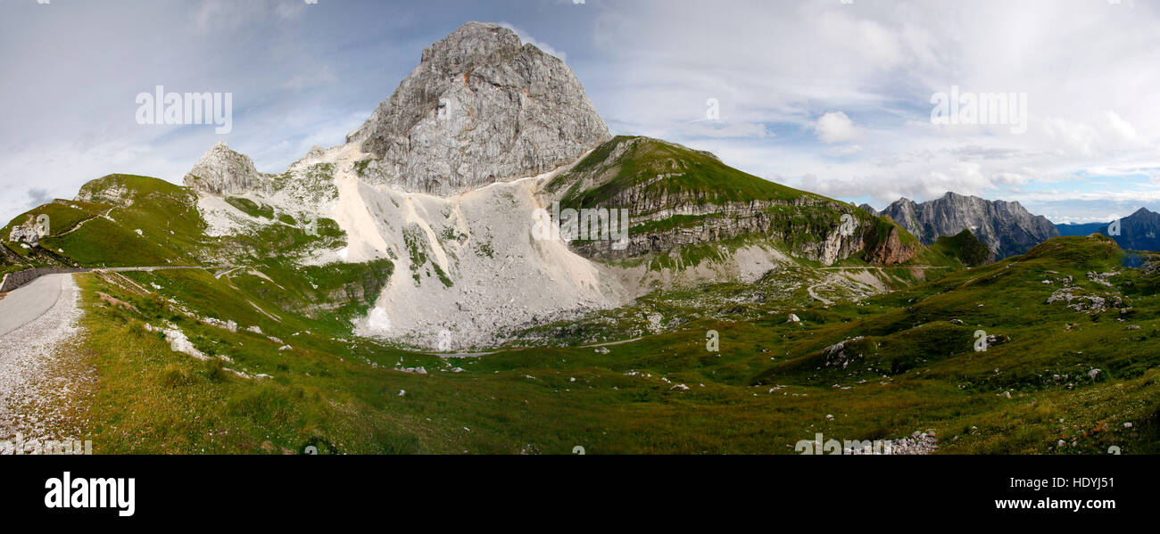 Panorama: Mangart - Impressionen: julische Alpen/ Julic Alps, Slowenien. Stock Photo