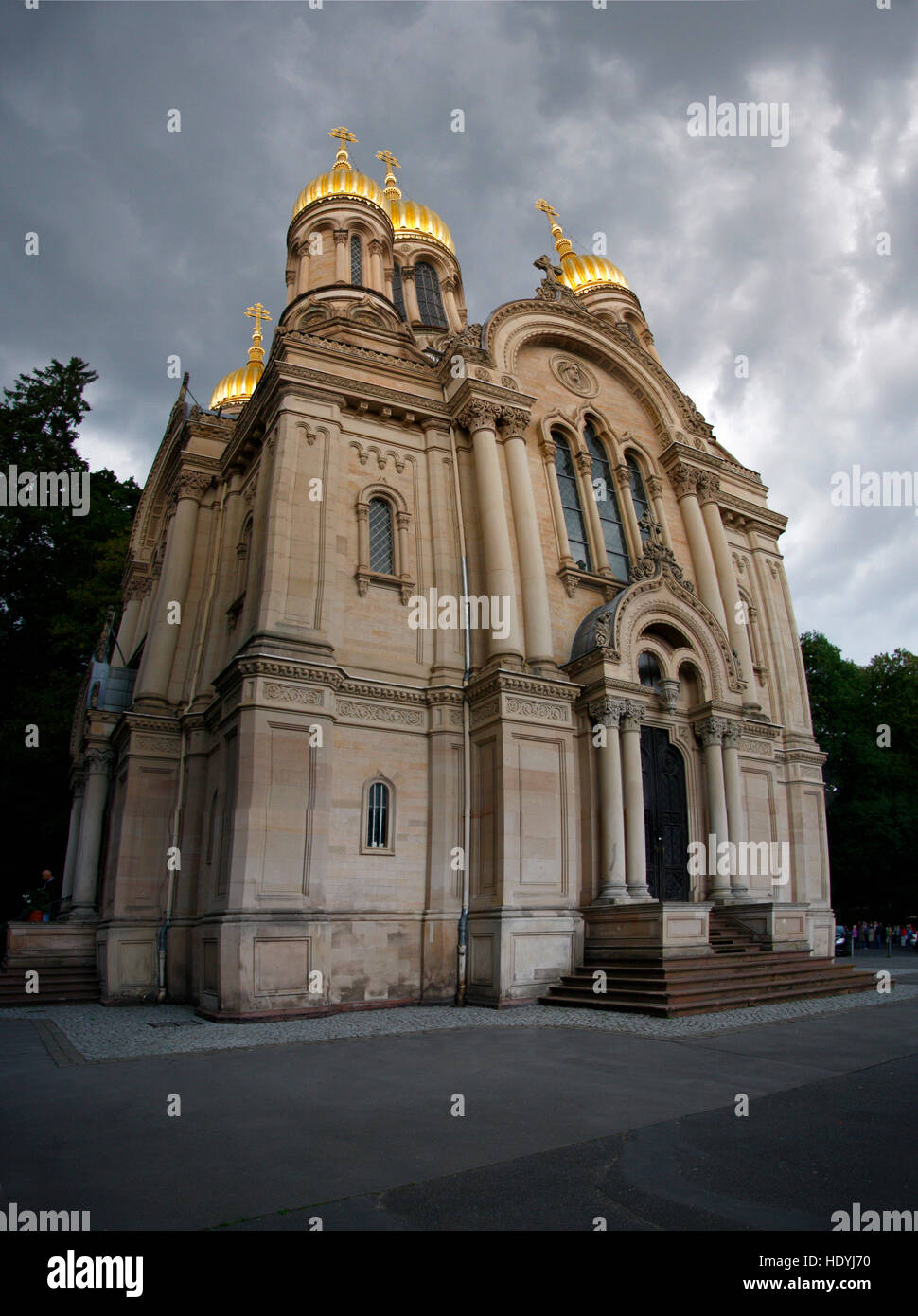 Panorama:  russisch-orthodoxe Kirche auf dem Neroberg, Wiesbaden. Stock Photo