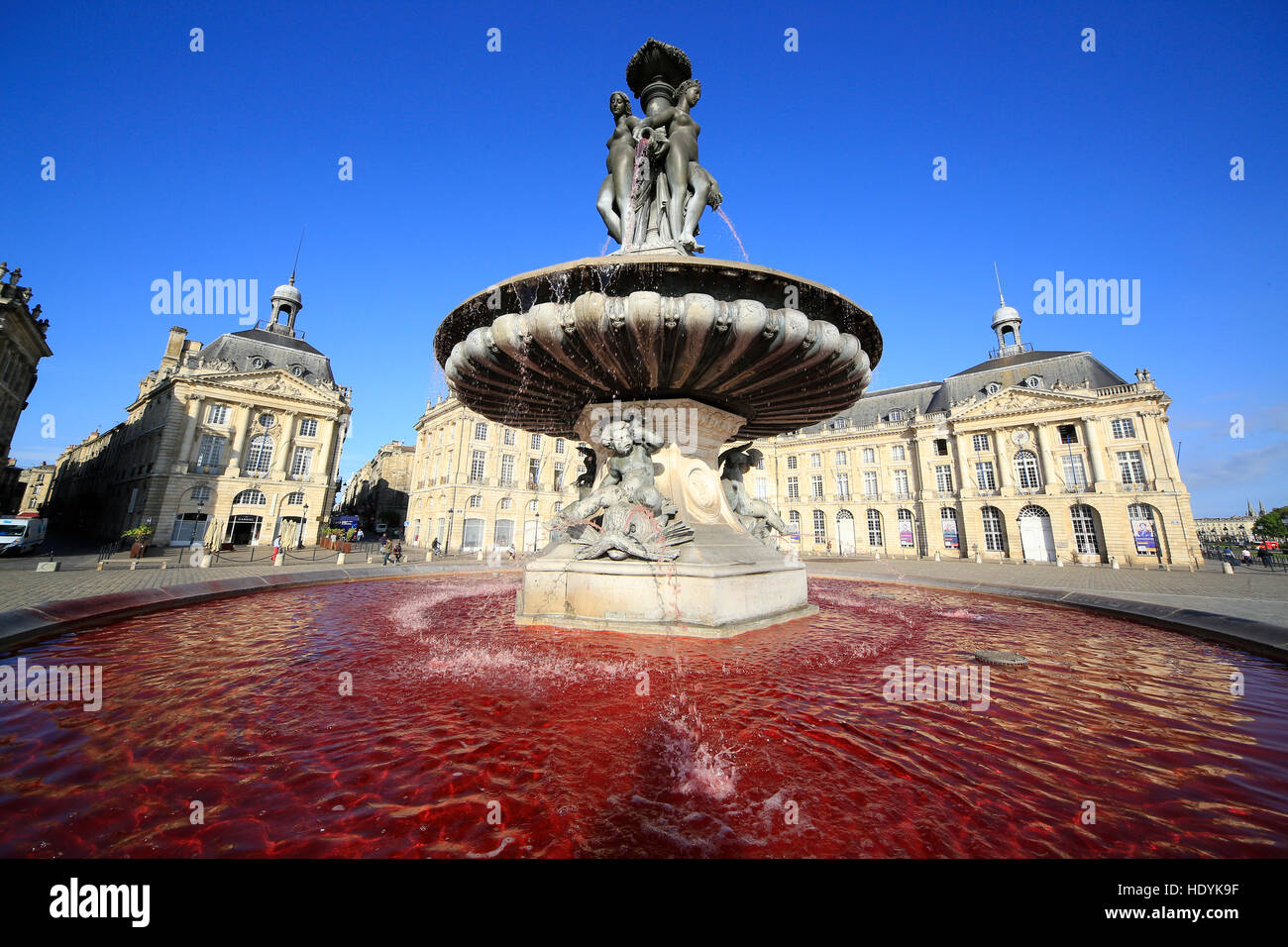 Fountain of wine Bordeaux Stock Photo