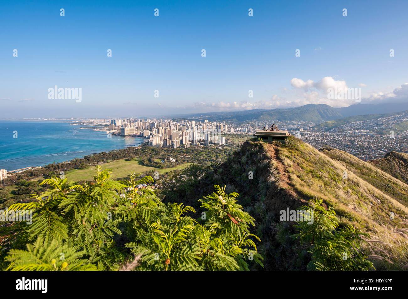 Honolulu from atop Diamond Head State Monument (Leahi Crater), Honolulu