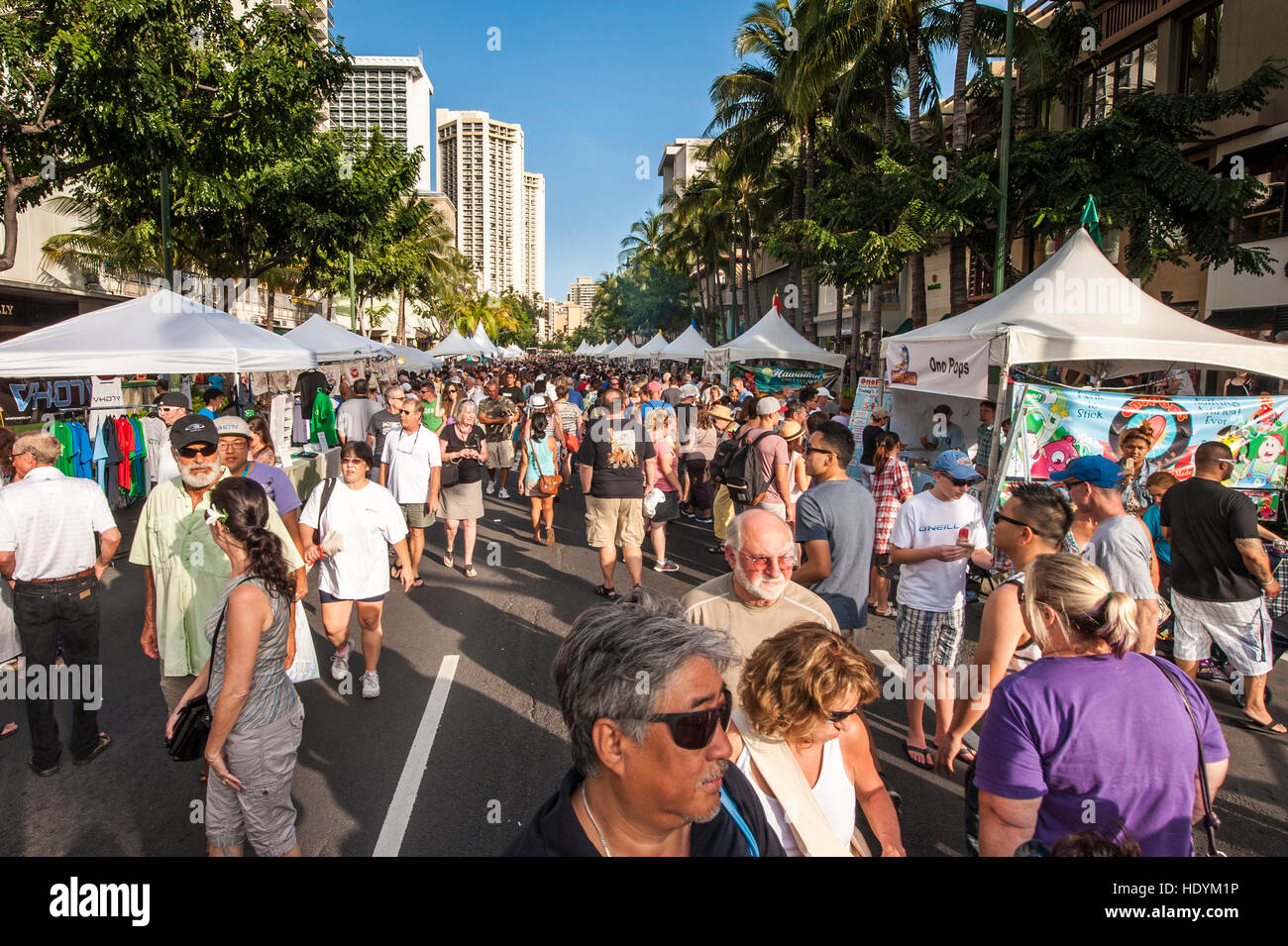 Annual Spam Jam Festival, Waikiki, Honolulu, Oahu, Hawaii. Stock Photo