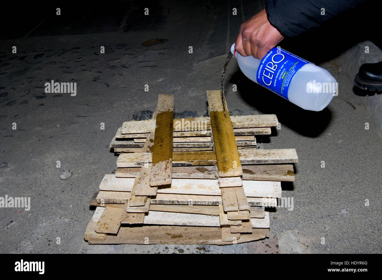Pouring alcohol on wood pyre hires stock photography and images Alamy