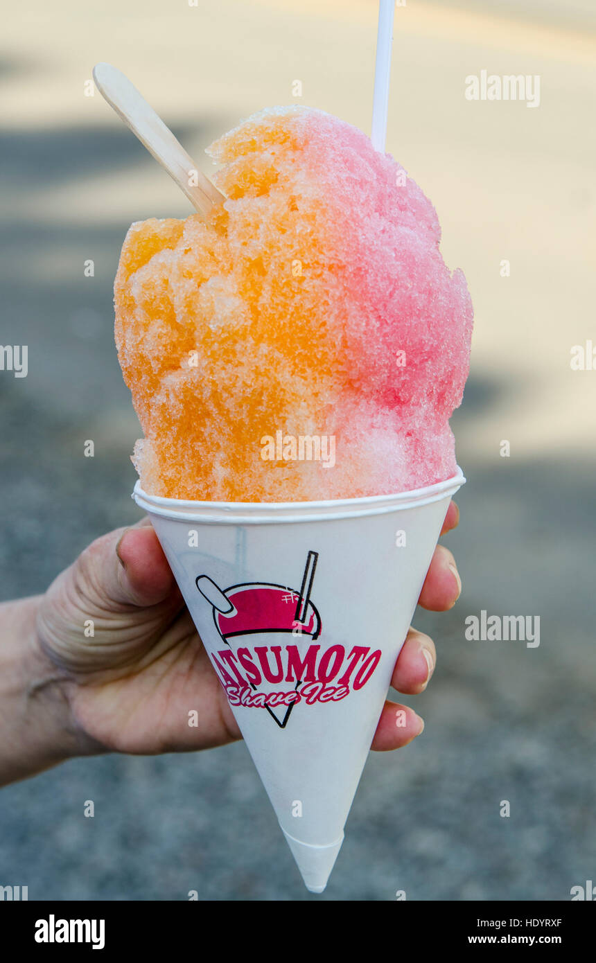 Shaved ice cone at M Matsumoto Grocery Store Haleiwa, North Shore Oahu